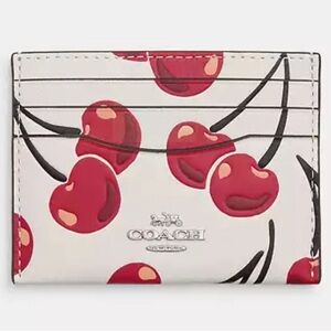 Coach Cherry Print Card Holder